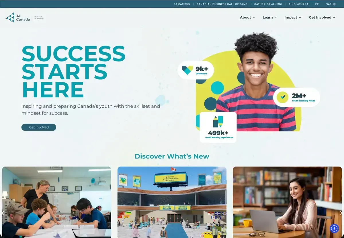Junior Achievement of Canada website redesign