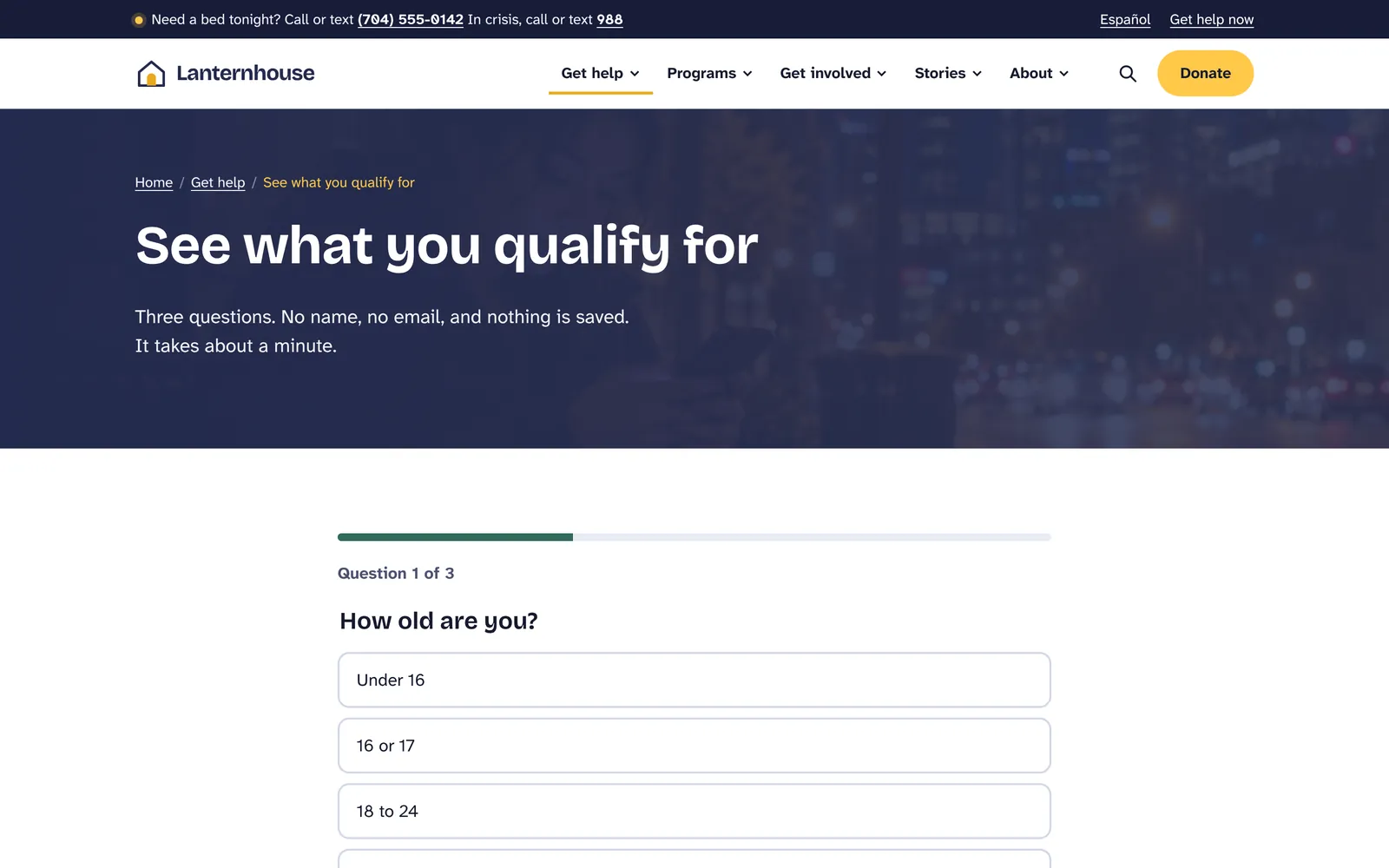 Eligibility check: See what you qualify for
