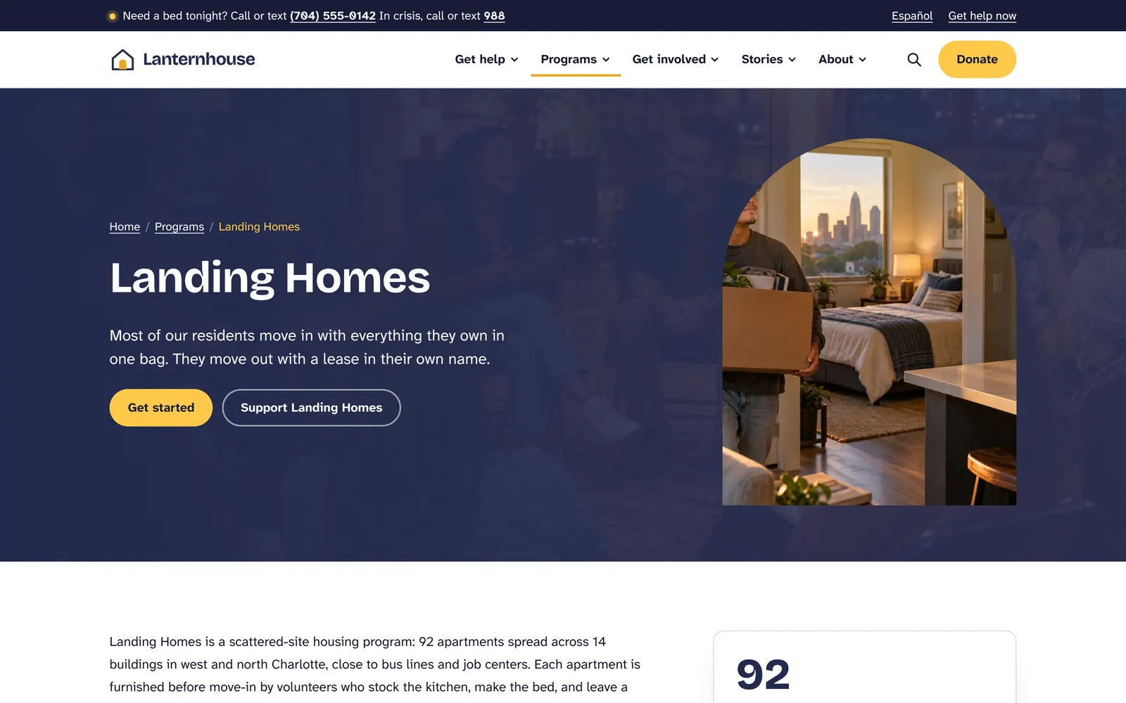 Landing Homes program page