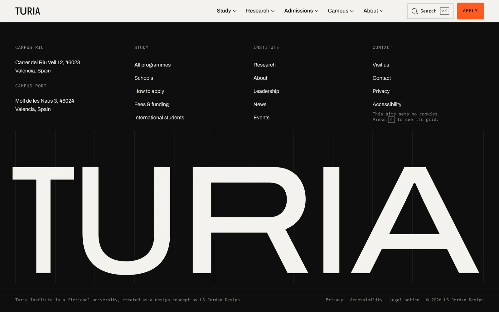 Pie de página con el logotipo TURIA a todo lo ancho