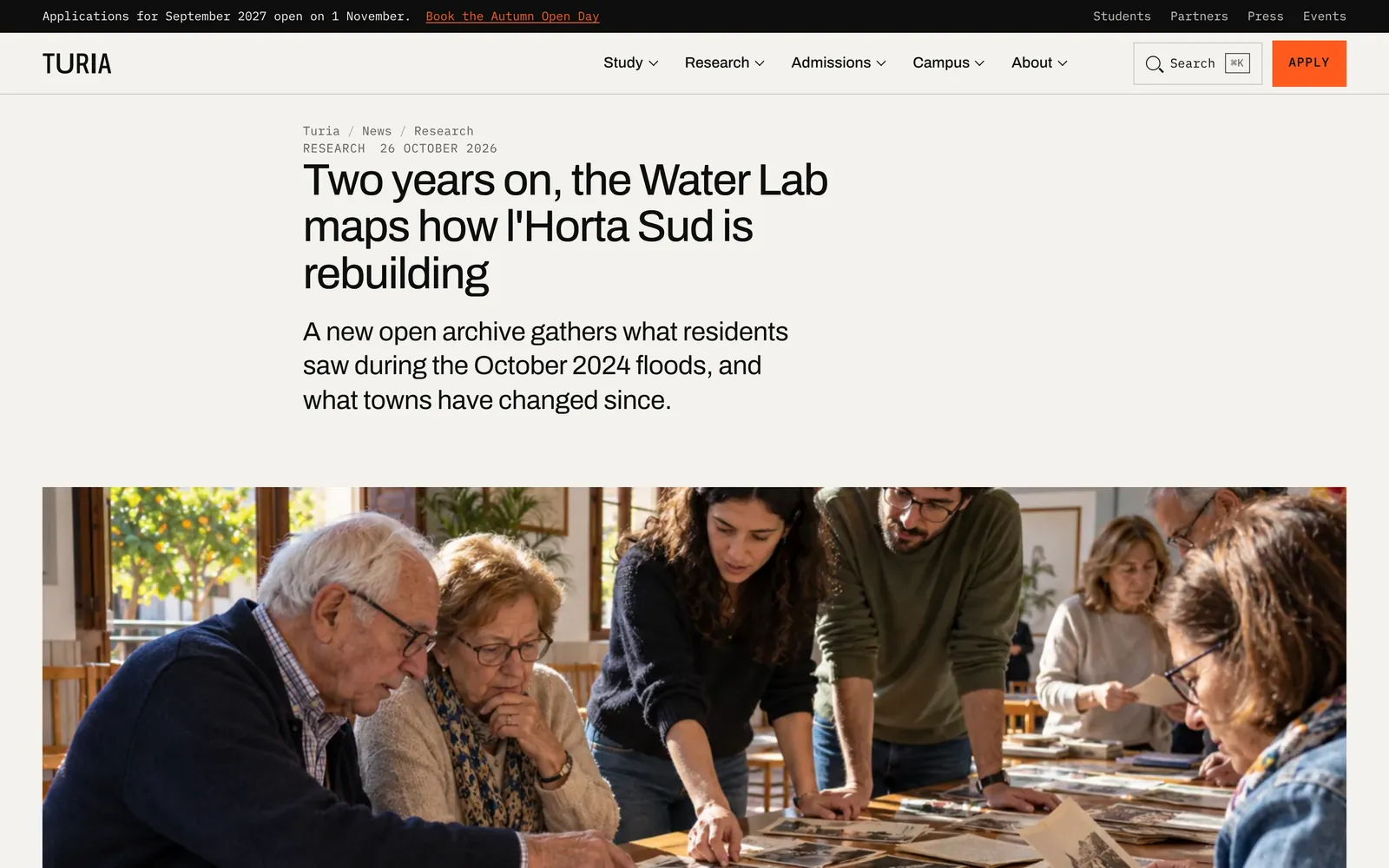 Noticia sobre el Water Lab y l'Horta Sud
